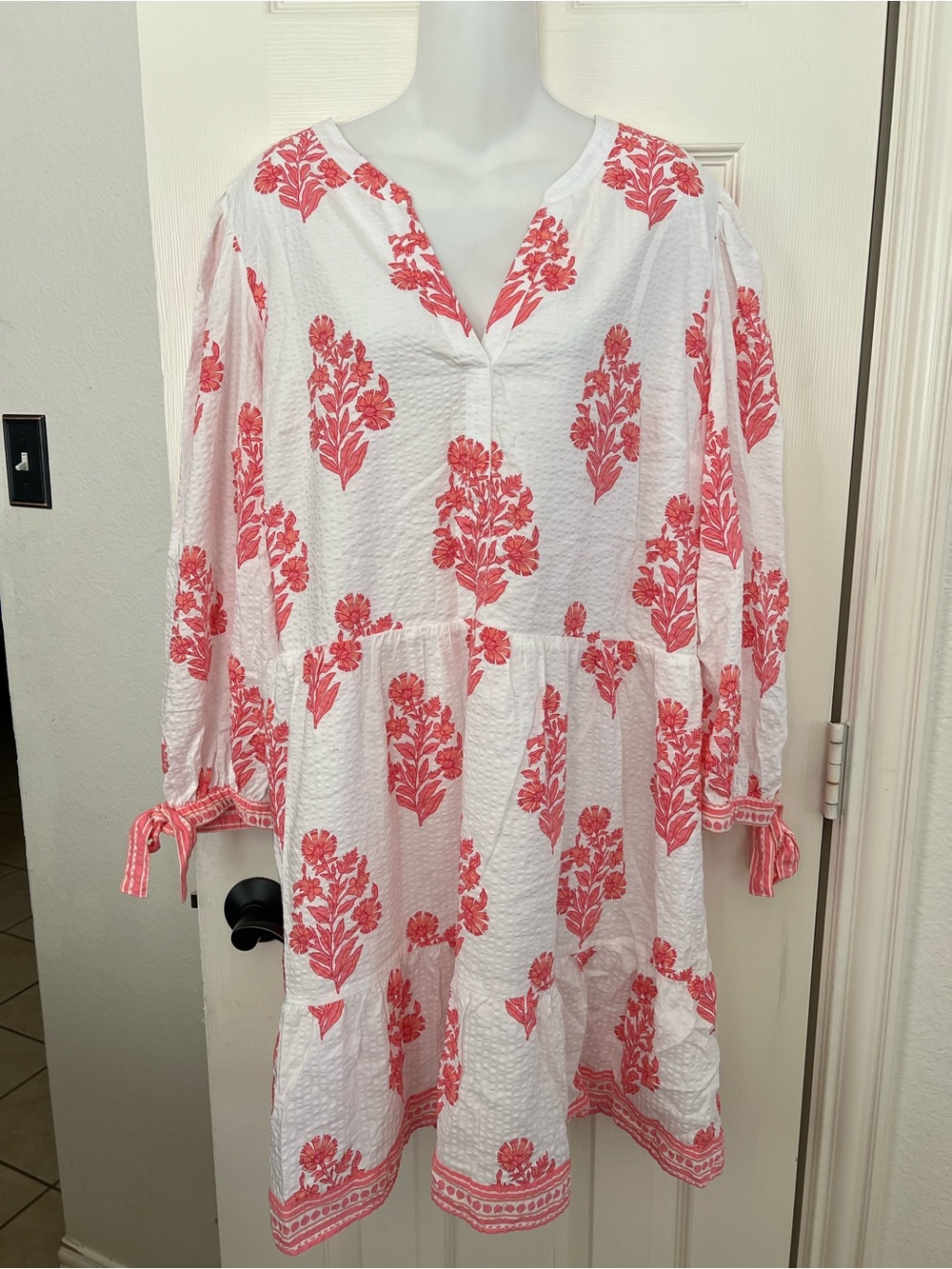 New Vineyard Vines Tessa Floral Tie Sleeve Minidress XL - Picture 4 of 13